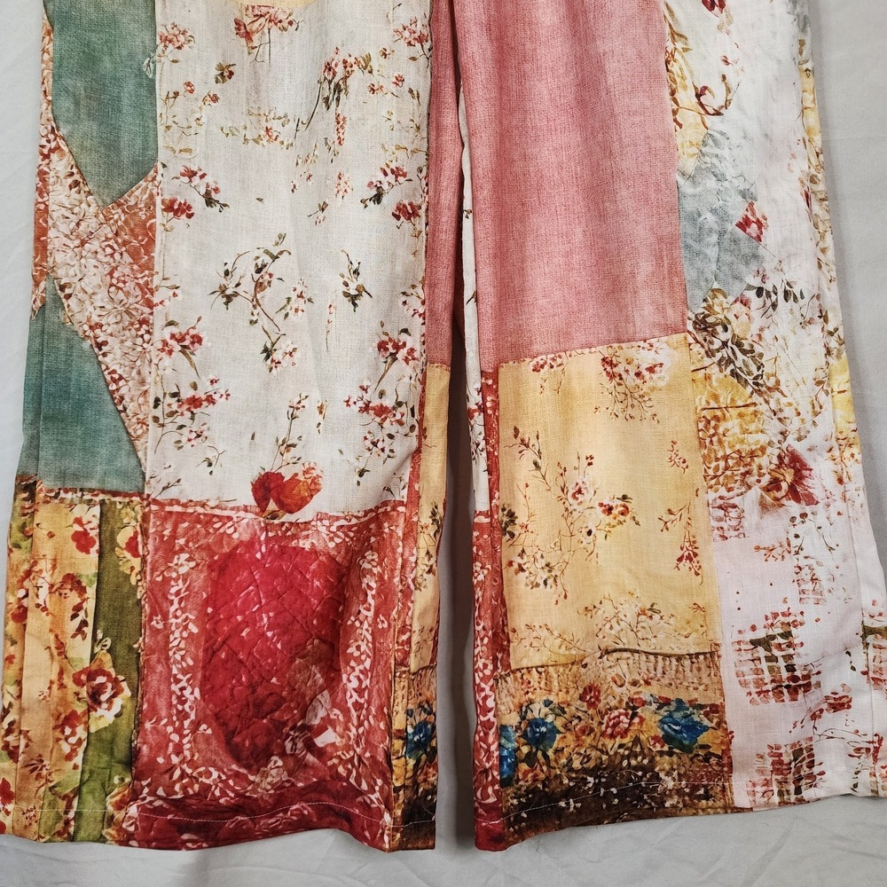 SHALL WE Size Medium Colorful Patchwork Print Boh… - image 8